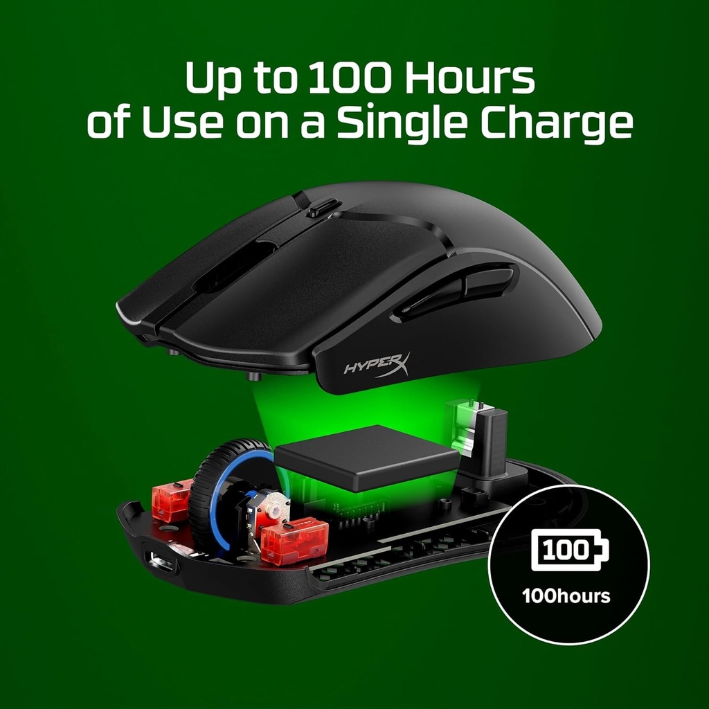 HyperX Haste 2 Mini Wireless Mouse Ultra-LightWeight (59 Gram) 26K Sensor 26,000 DPI For PC,Play Station, Xbox Series X|S & Xbox One