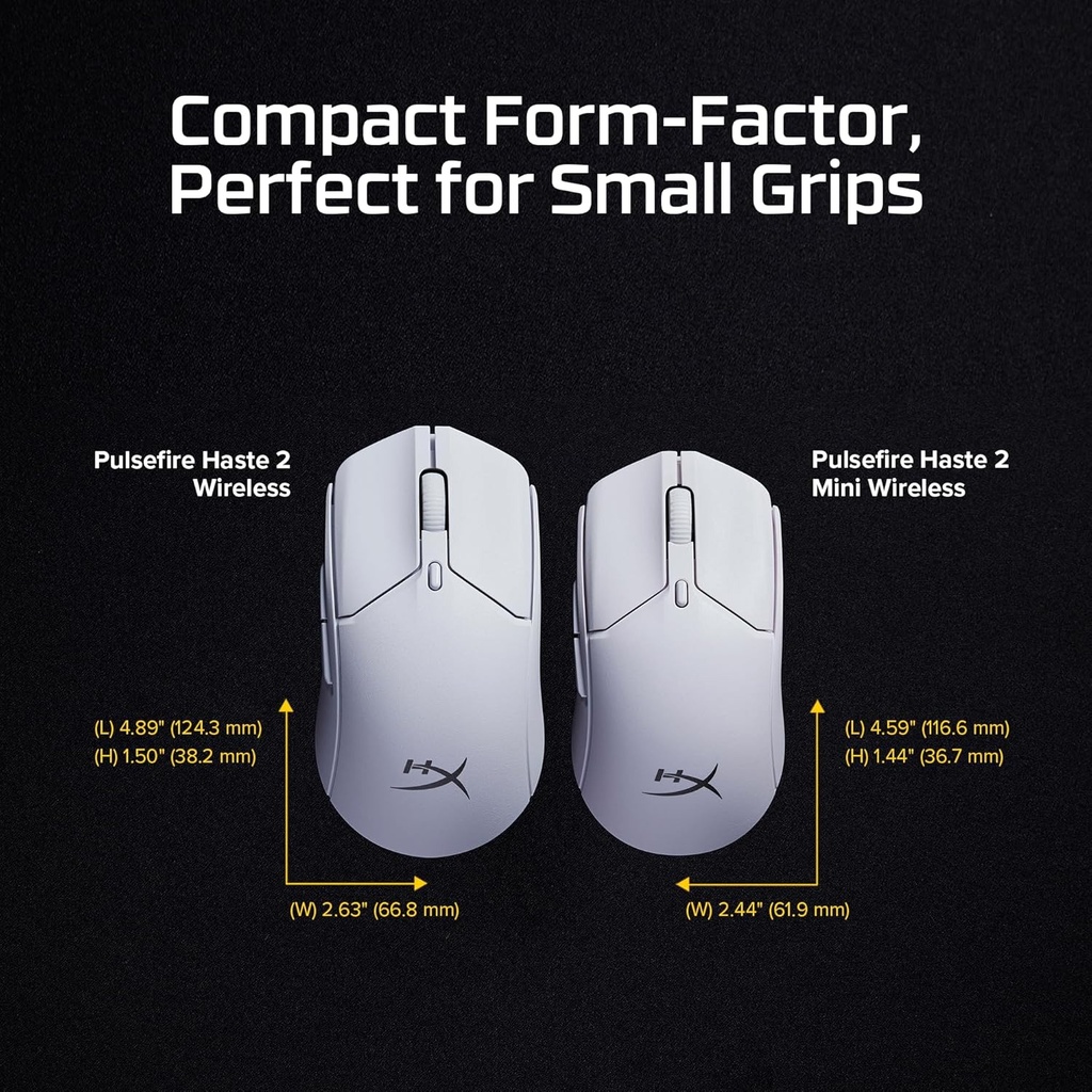 HyperX Haste 2 Mini Wireless Mouse Ultra-LightWeight (59 Gram) 26K Sensor 26,000 DPI For PC,Play Station, Xbox Series X|S & Xbox One