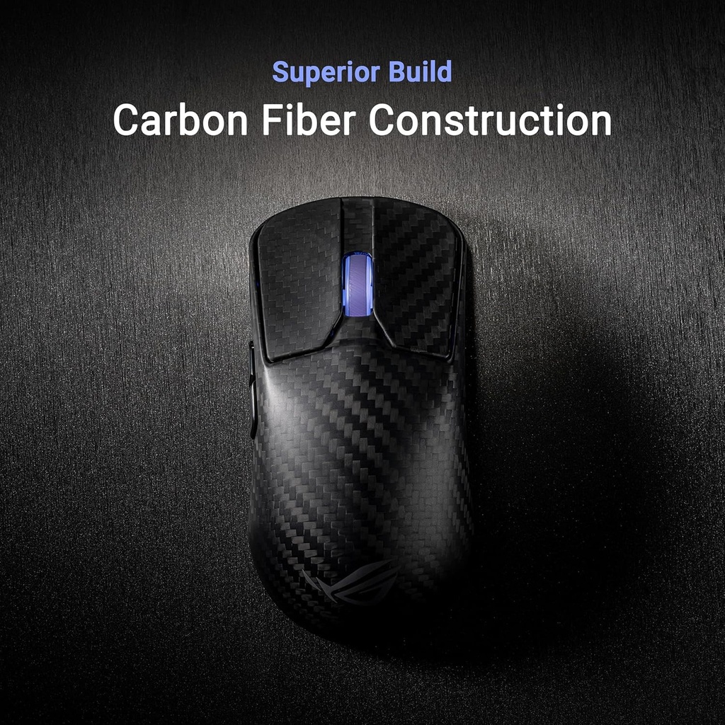 Asus Rog Harpe ACE Extreme Wireless Gaming Mouse Carbon Fiber Composite Shell, Upto 8000Hz Polling Rate 42,000 DPI - Black