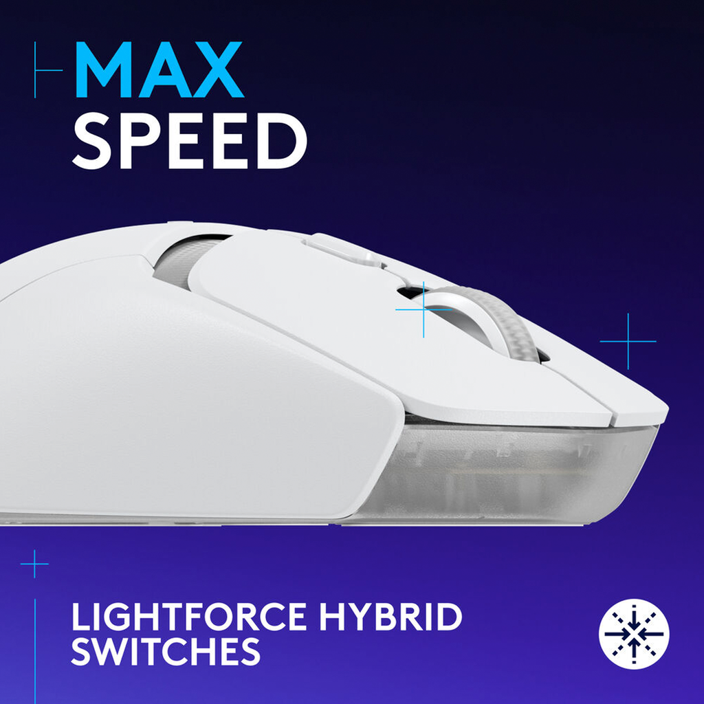 Logitech G309 LightSpeed Wireless/BlueTooth Gaming Mouse Hero 25K 25,600 DPI - White