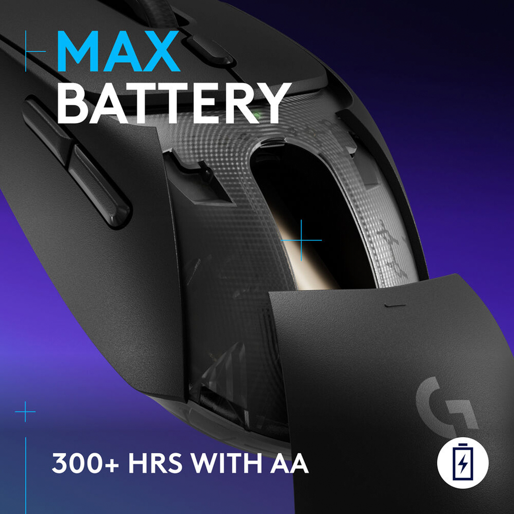 Logitech G309 LightSpeed Wireless/BlueTooth Gaming Mouse, Hero 25K 25,600 DPI - Black