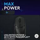 Logitech G309 LightSpeed Wireless/BlueTooth Gaming Mouse, Hero 25K 25,600 DPI - Black