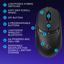 Logitech G309 LightSpeed Wireless/BlueTooth Gaming Mouse, Hero 25K 25,600 DPI - Black