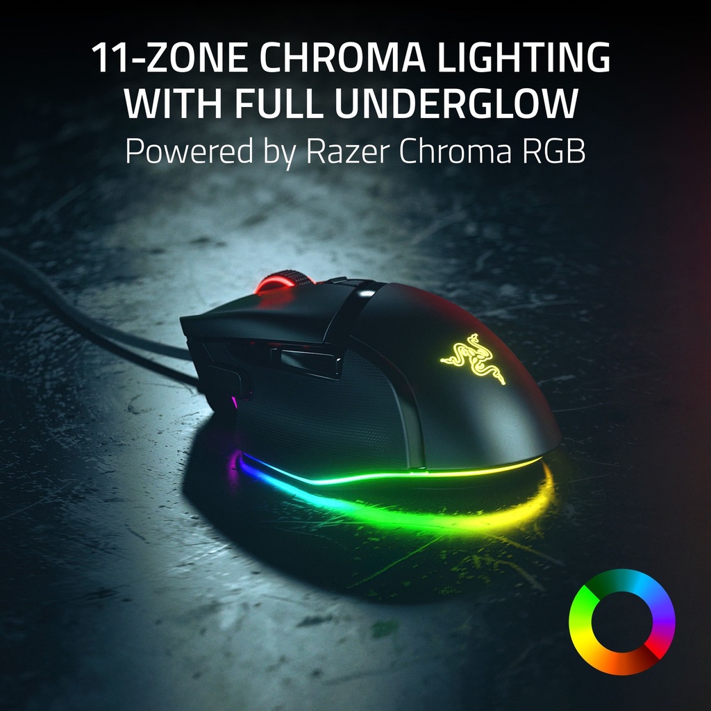 Razer Basilisk V3 35K Wired Ergonomic Gaming Mouse : HyperScroll Tilt Wheel, 35K DPI Optical Sensor Gen 2-13 Customizable Controls, Chroma RGB, Optical Switches Gen 3 - Black