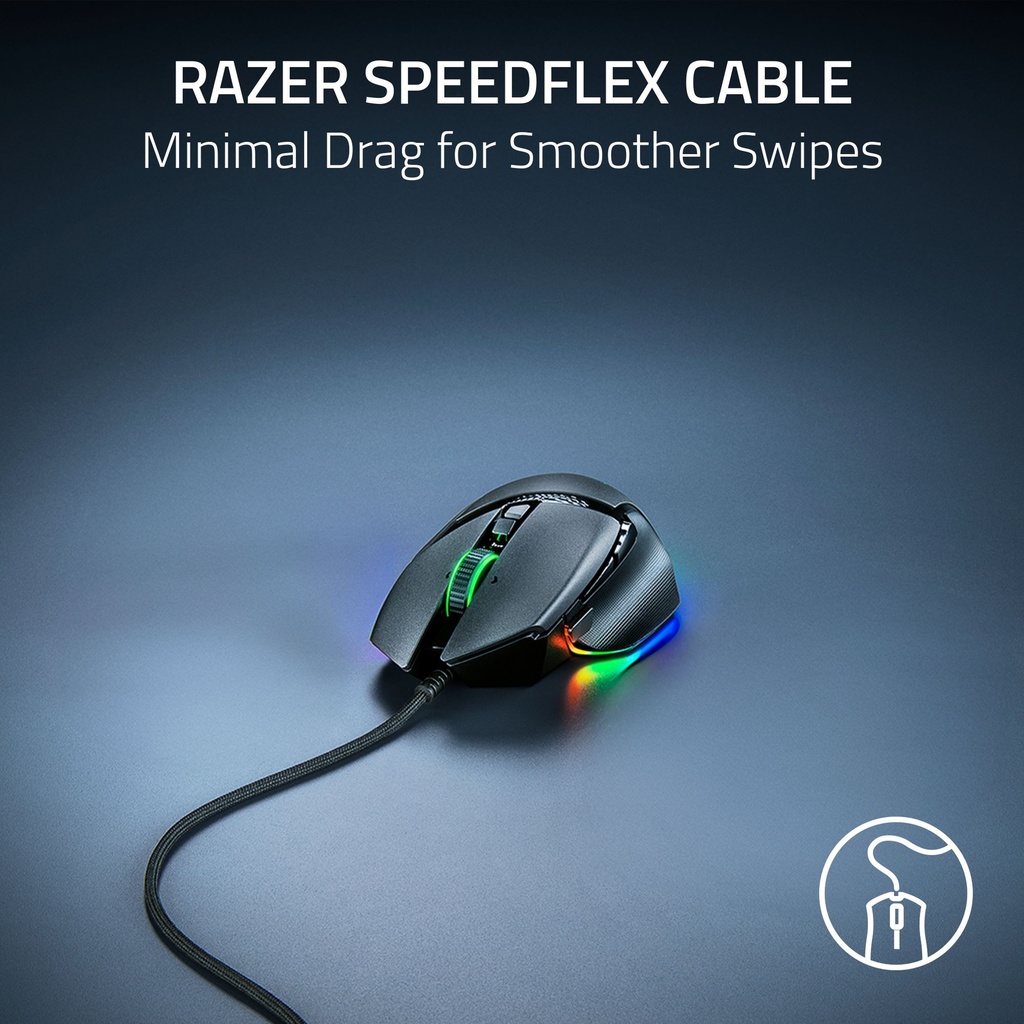 Razer Basilisk V3 35K Wired Ergonomic Gaming Mouse : HyperScroll Tilt Wheel, 35K DPI Optical Sensor Gen 2-13 Customizable Controls, Chroma RGB, Optical Switches Gen 3 - Black