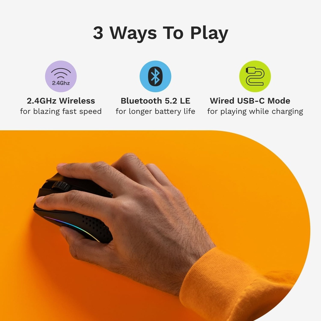 Glorious Model O2 Mini Ultralight Ambidextrous RGB Wireless Gaming Mouse 57g 26,000 DPI - Black