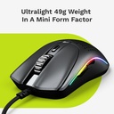 Glorious Model O2 Mini Ultralight Ambidextrous RGB Wired Gaming Mouse 49g 26,000 DPI - Black