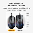 Glorious Model O2 Mini Ultralight Ambidextrous RGB Wired Gaming Mouse 49g 26,000 DPI - Black