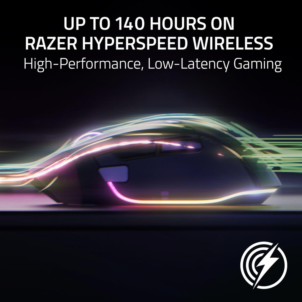 Razer Basilisk V3 Pro 35K Fully Customizable Wireless/ Bluetooth Wired Ergonomic Gaming Mouse, Focus Pro 35K Optical Gen-2 Sensor, Up to 210 Hrs on Bluetooth/145 Hrs on Wireless– Black