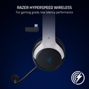 Razer Kaira HyperSpeed Wireless Gaming Headset for PlayStation: 50mm Drivers, HyperClear Cardioid Mic, Memory Foam Cushions, Bluetooth, 30 Hr Battery for PS5, PS4, PC, Mobile - White & Black