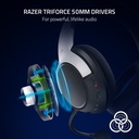 Razer Kaira HyperSpeed Wireless Gaming Headset for PlayStation: 50mm Drivers, HyperClear Cardioid Mic, Memory Foam Cushions, Bluetooth, 30 Hr Battery for PS5, PS4, PC, Mobile - White & Black