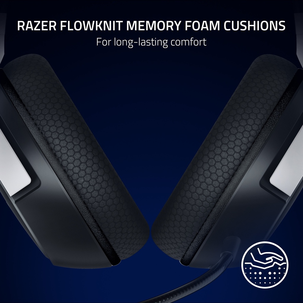 Razer Kaira HyperSpeed Wireless Gaming Headset for PlayStation: 50mm Drivers, HyperClear Cardioid Mic, Memory Foam Cushions, Bluetooth, 30 Hr Battery for PS5, PS4, PC, Mobile - White & Black