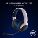 Razer Kaira HyperSpeed Wireless Gaming Headset for PlayStation: 50mm Drivers, HyperClear Cardioid Mic, Memory Foam Cushions, Bluetooth, 30 Hr Battery for PS5, PS4, PC, Mobile - White & Black