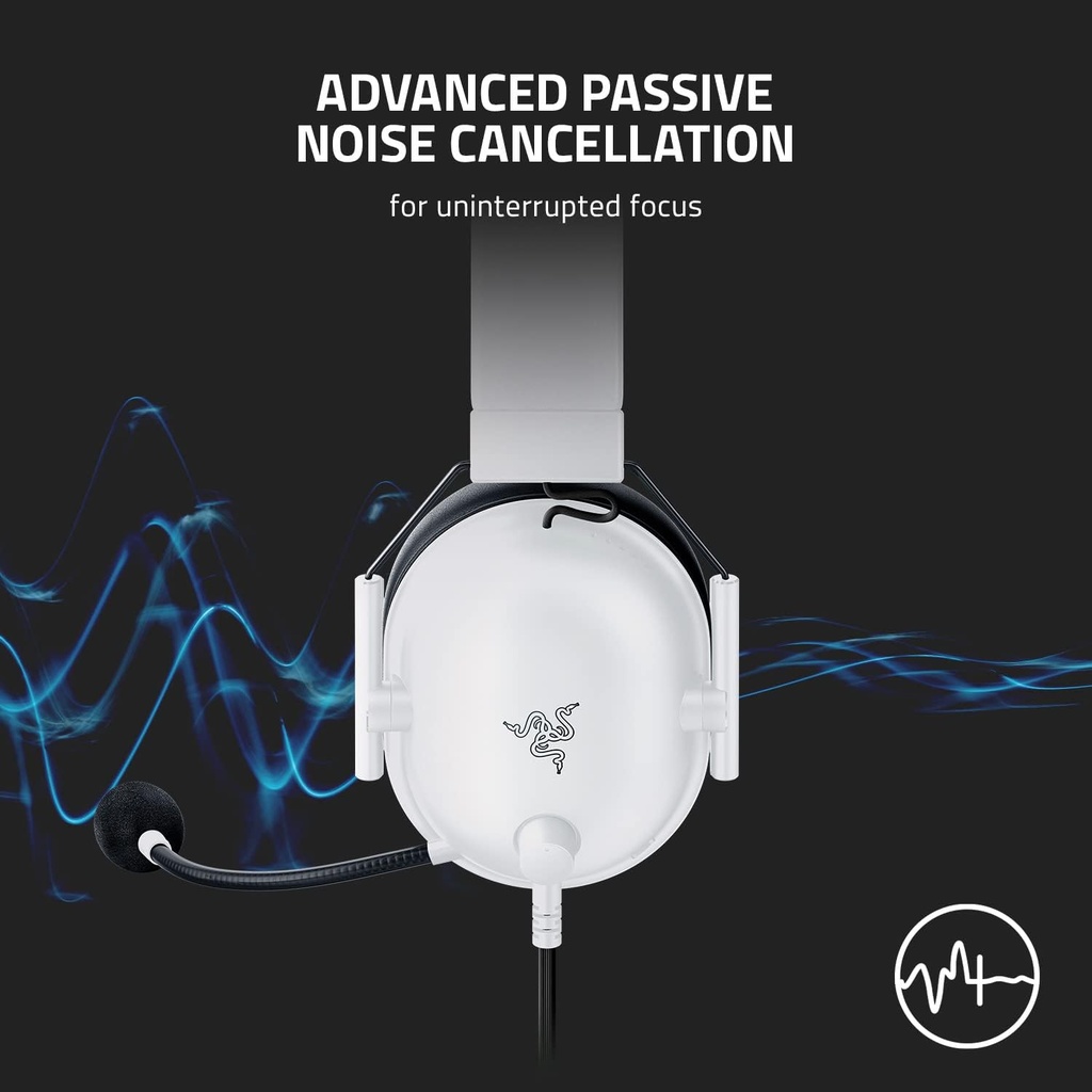 Razer BlackShark V2 X Esports 7.1 Surround Sound Wired Gaming Headset - For PC,PS4, Xbox One,Switch & Mobile Devices – White Edition