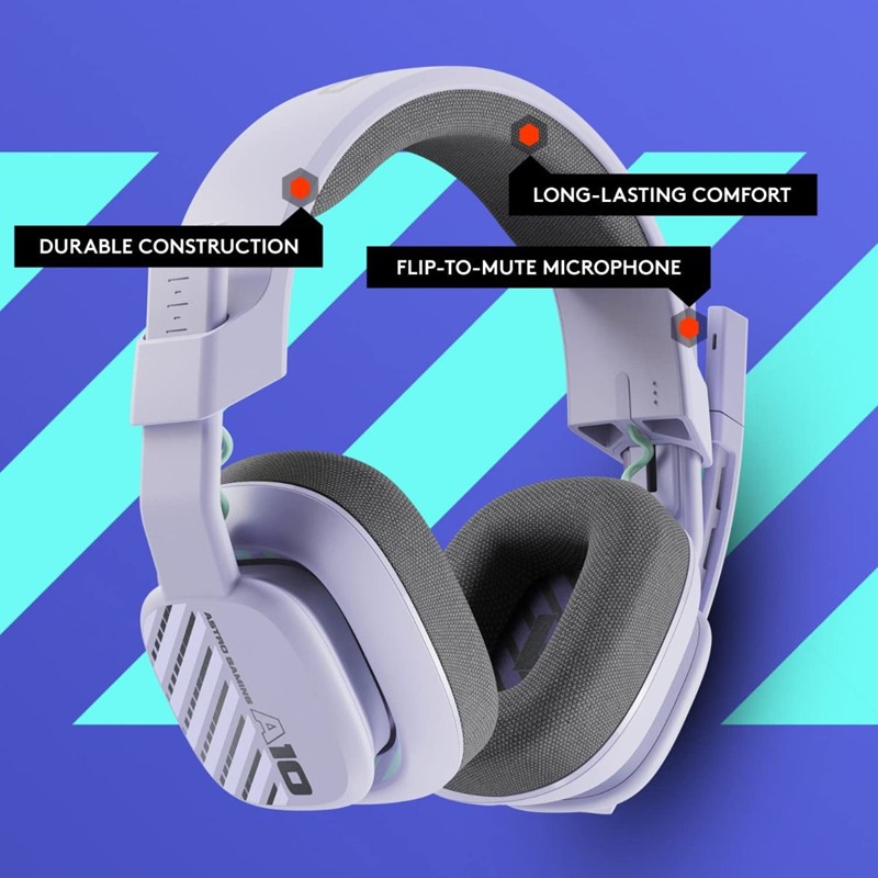 Astro A10 Asteroid Wired Gaming Headset For PC, Xbox, Playstation, Switch & Mobile Devices - Lilac