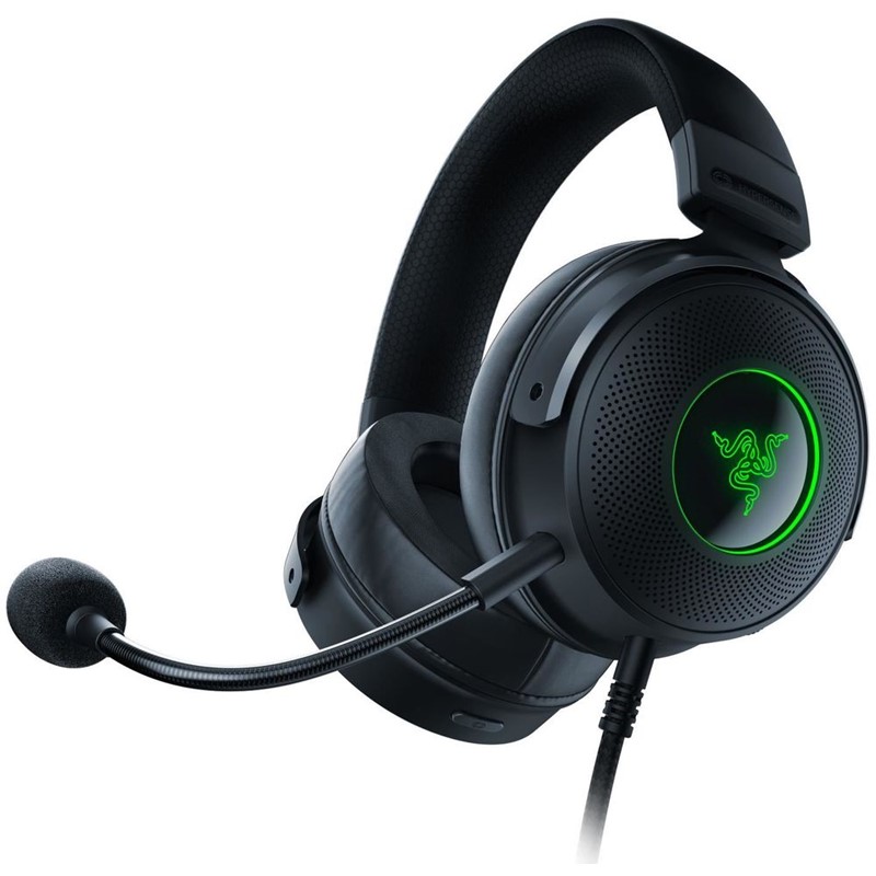 Razer Kraken V3 HyperSense Wired USB Gaming Headset: Haptic Technology, THX Spatial Audio, Detachable HyperClear Cardioid, Passive noise cancellation, For PC, PlayStation, Nintendo Switch - Black