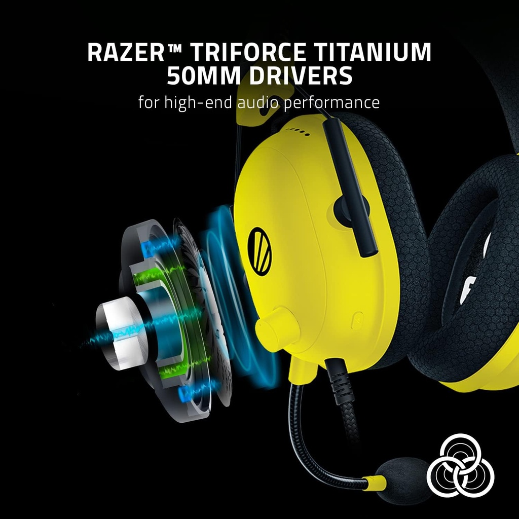 Razer BlackShark V2 ESL Edition Wired (3.5mm & USB DAC) Gaming Headset,THX Spatial 7.1 Surround Sound, Detachable Advanced Passive Noise Cancellation Mic - For PC,PS4/PS5,Switch & Xbox