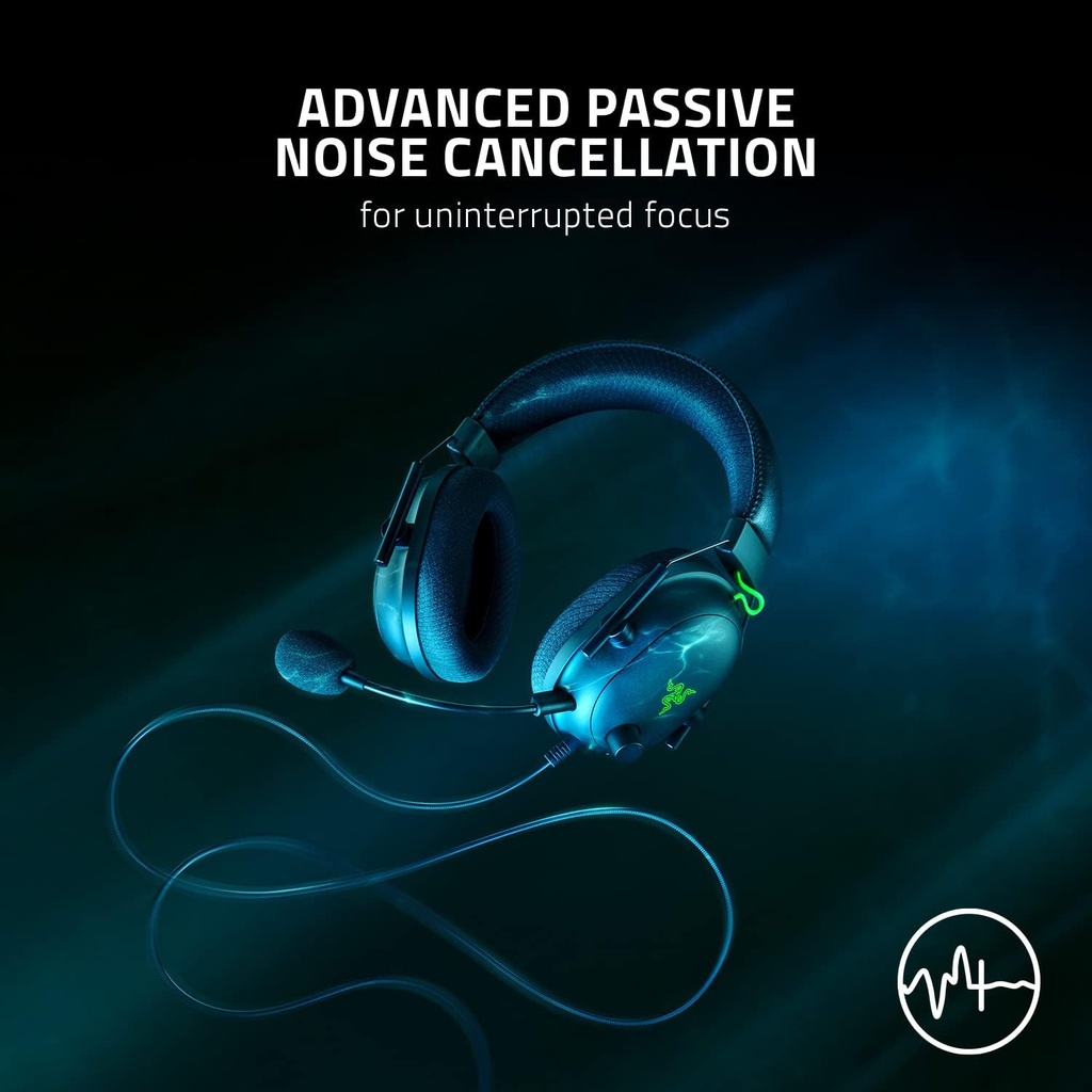 Razer BlackShark V2 ESL Edition Wired (3.5mm & USB DAC) Gaming Headset,THX Spatial 7.1 Surround Sound, Detachable Advanced Passive Noise Cancellation Mic - For PC,PS4/PS5,Switch & Xbox