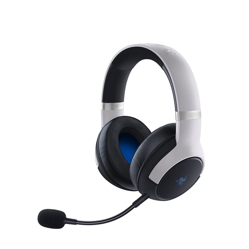 Razer Kaira Pro Dual Wireless Gaming Headset for PlayStation: HyperSense, Triforce 50mm Drivers, Detachable Mic, 2.4GHz and Bluetooth w/SmartSwitch, RGB Chroma, for PS5, PC, Mobile, PS4 - White & Black