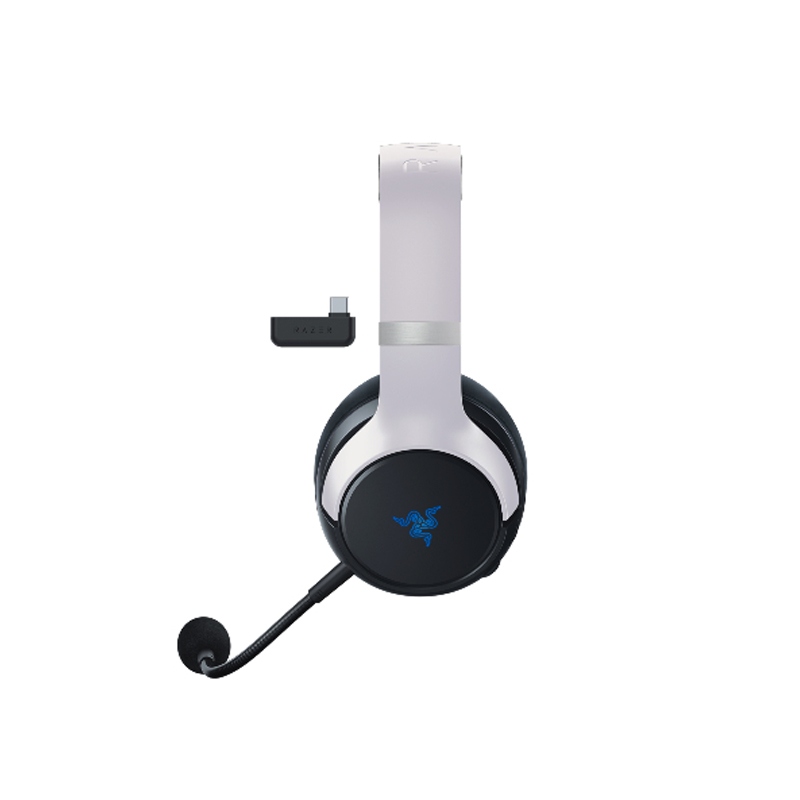 Razer Kaira Pro Dual Wireless Gaming Headset for PlayStation: HyperSense, Triforce 50mm Drivers, Detachable Mic, 2.4GHz and Bluetooth w/SmartSwitch, RGB Chroma, for PS5, PC, Mobile, PS4 - White & Black