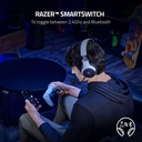 Razer Kaira Pro Dual Wireless Gaming Headset for PlayStation: HyperSense, Triforce 50mm Drivers, Detachable Mic, 2.4GHz and Bluetooth w/SmartSwitch, RGB Chroma, for PS5, PC, Mobile, PS4 - White & Black