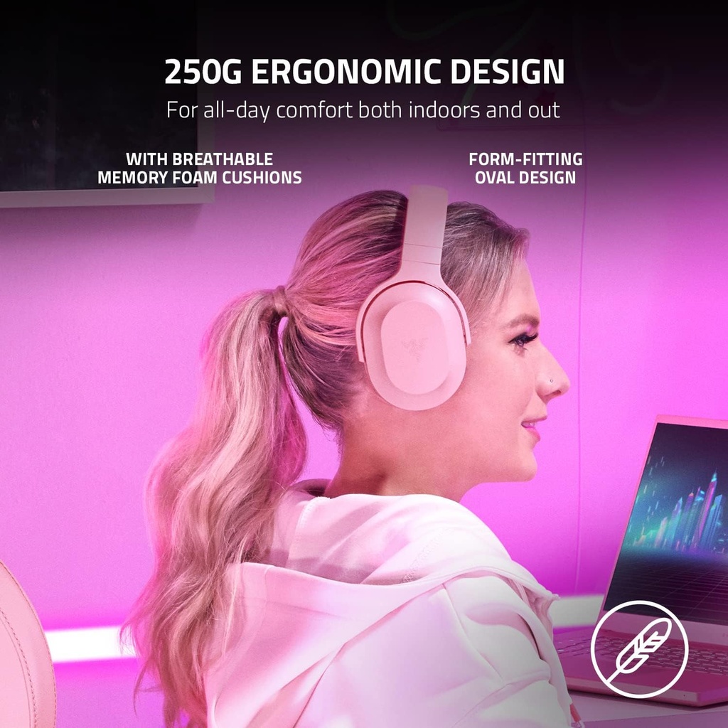 Razer Barracuda X Wireless/Bluetooth/Wired 7.1 Surround Sound Gaming Headset, Detachable Hyperclear Cardioid Mic,Upto 50 Hrs Battery Life For PC,PlayStation,Switch & Mobile Devices - Quartz Edition