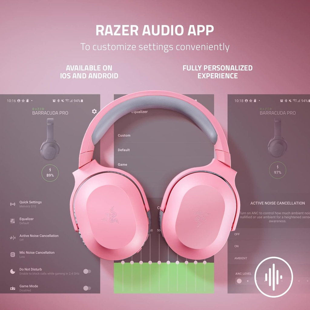 Razer Barracuda X Wireless/Bluetooth/Wired 7.1 Surround Sound Gaming Headset, Detachable Hyperclear Cardioid Mic,Upto 50 Hrs Battery Life For PC,PlayStation,Switch & Mobile Devices - Quartz Edition