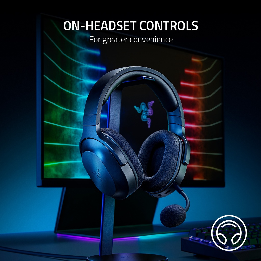 Razer Barracuda X Wireless/Bluetooth/Wired 7.1 Surround Sound Gaming Headset, Detachable Hyperclear Cardioid Mic,Upto 50 Hrs Battery Life For PC,PlayStation,Switch & Mobile Devices - Black