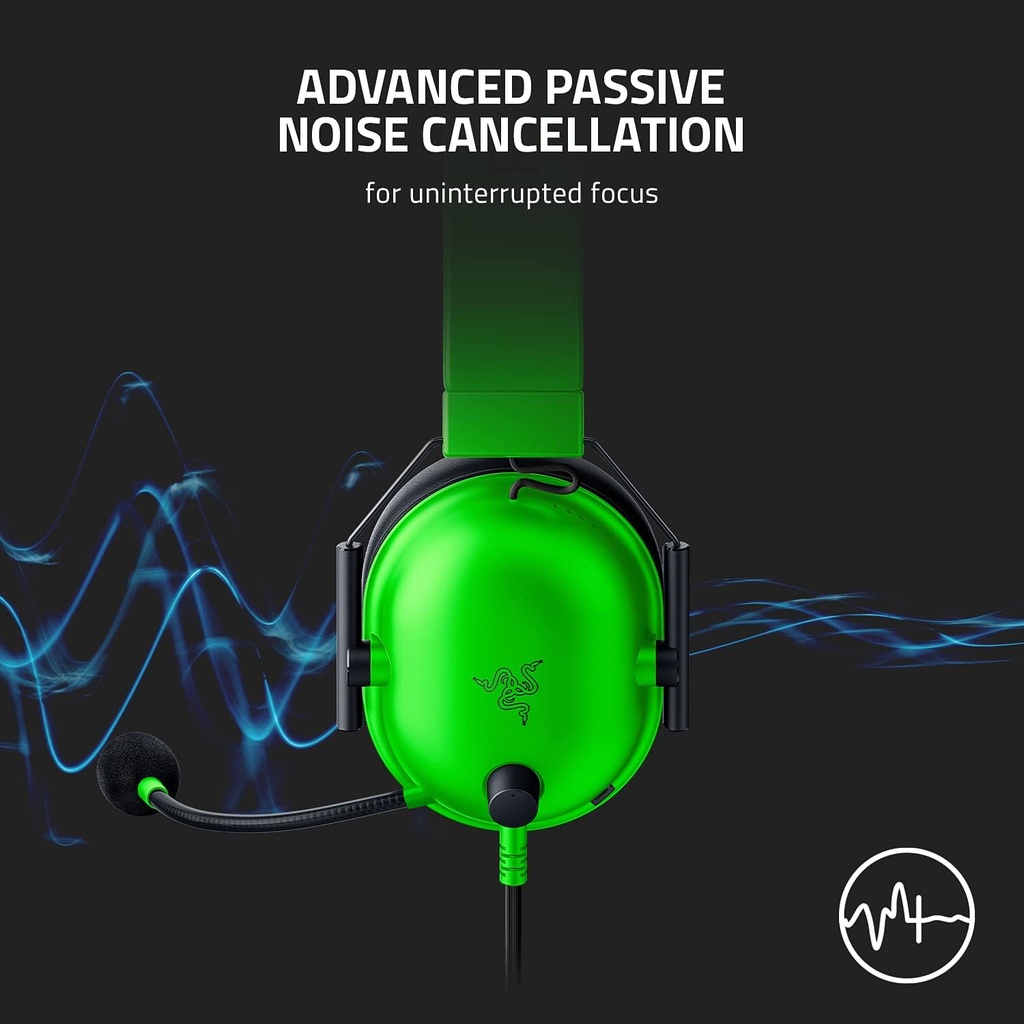 Razer Blackshark V2 X Esports 7.1 Surround Sound Wired Gaming Headset - For PC,PS4, Xbox One,Switch & Mobile Devices-Green Edition