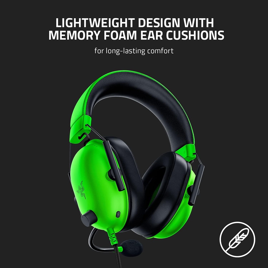 Razer Blackshark V2 X Esports 7.1 Surround Sound Wired Gaming Headset - For PC,PS4, Xbox One,Switch & Mobile Devices-Green Edition