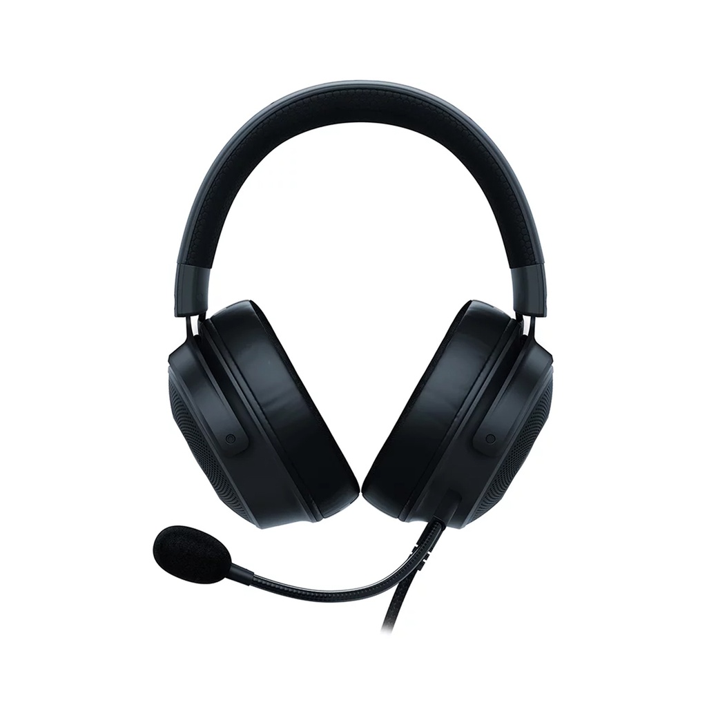 Razer Kraken V3 X Wired USB Gaming Headset: HyperClear Cardioid Mic, Oval Ear Cushions, Hybrid fabric, memory foam ear cushions, USB Type A, Surround sound, Chroma RGB, For PC, PS4 - Black