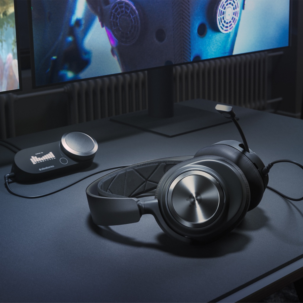 SteelSeries Arctis Nova Pro Multi-System High-Fidelity/Hi-Res Certified Wired Gaming Headset With GameDAC Gen 2, AI Noise Cancelling ClearCast Gen 2 Retractable Mic, TCO Certified, For PC, Playstation, Switch and Mobile Devices - Black