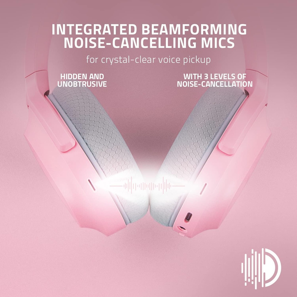 Razer BarraCuda Quartz Edition Wireless/Bluetooth/Wired (USB-C) Gaming Headset, THX Spatial Audio, Dual Noise-Cancellation, Up to 40 Hrs Battery Life, For PC, PS5/PS4,Switch & Mobile Devices