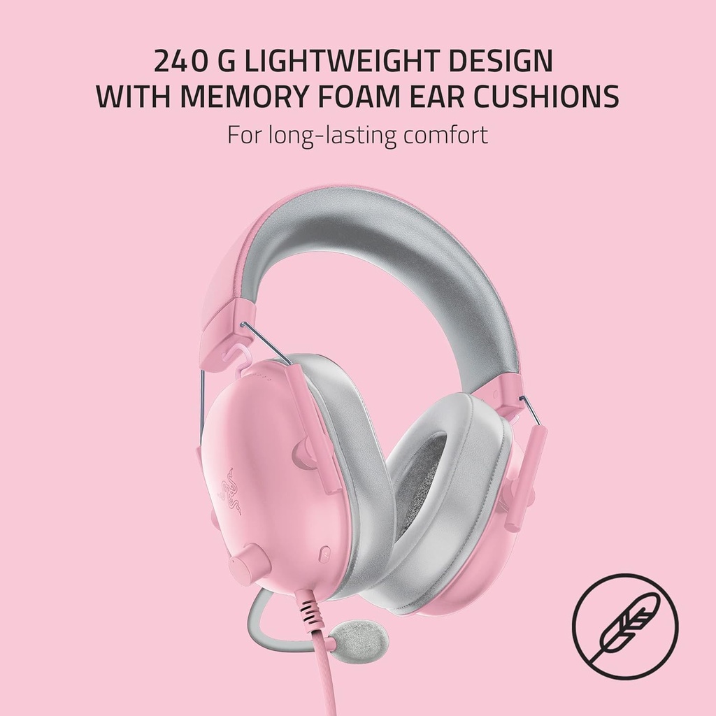 Razer BlackShark V2 X Esports 7.1 Surround Sound Wired Gaming Headset - For PC,PS4, Xbox One,Switch & Mobile Devices - Quartz Edition