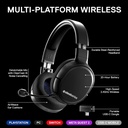 SteelSeries Arctis 1 Wireless/USB-C Gaming Headset Detachable ClearCast Noise Cancelling Mic For PC,PS5/PS4,Switch & Android-Black