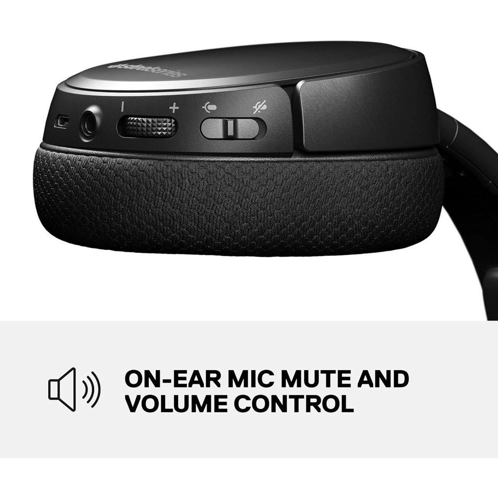 SteelSeries Arctis 1 Wireless/USB-C Gaming Headset Detachable ClearCast Noise Cancelling Mic For PC,PS5/PS4,Switch & Android-Black