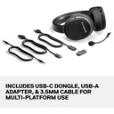 SteelSeries Arctis 1 Wireless/USB-C Gaming Headset Detachable ClearCast Noise Cancelling Mic For PC,PS5/PS4,Switch & Android-Black