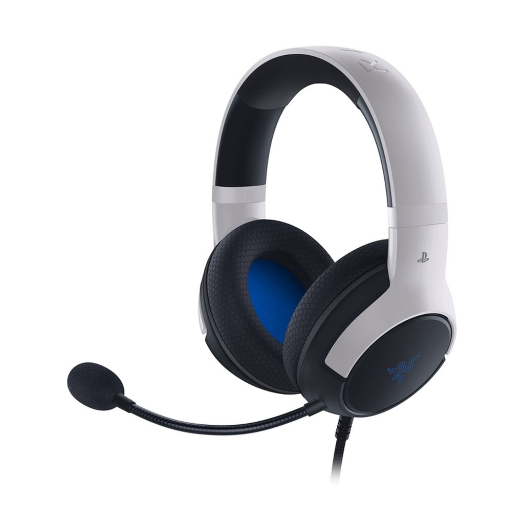 Razer Kaira X Wired Gaming Headset for PlayStation 5 / PS5, PS4, PC, Mac, Mobile: 50mm Drivers, HyperClear Cardioid Mic, Memory Foam Cushions, On-Headset Controls - White & Black