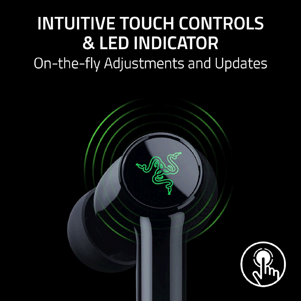 Razer Hammerhead V3 X HyperSpeed Wireless Multi-Platform ANC Gaming Earbuds - Black