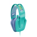 Logitech G335 Wired Gaming Headset, 40mm Drivers, Integrated Boom Mic, Soft, Breathable Memory Ear Cups, Adjustable Suspension Headband, Compatible with PC, PS, Xbox, Switch, Mint | 981-001024