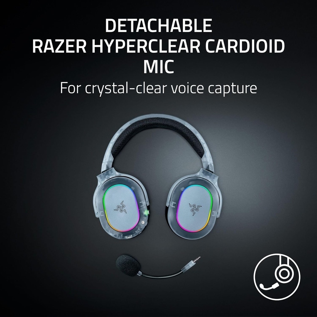 Razer Barracuda X Chroma Wireless Multi Platfrom Gaming Headset For PC,Mac,PlayStation,Switch, Steam Deck & Smartphone - Phantom White