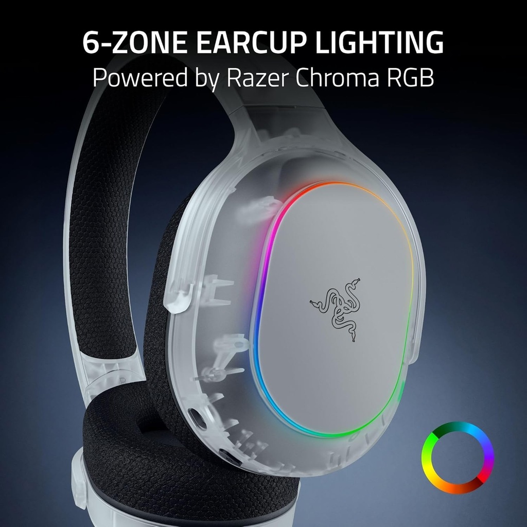 Razer Barracuda X Chroma Wireless Multi Platfrom Gaming Headset For PC,Mac,PlayStation,Switch, Steam Deck & Smartphone - Phantom White