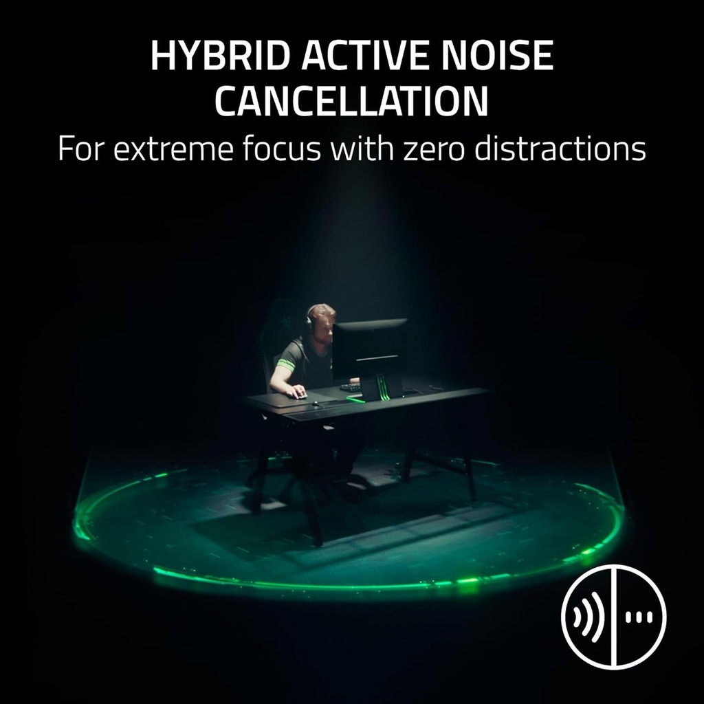 Razer BlackShark V3 Pro Gaming Headset, HyperSpeed Wireless Gen 2, Hybrid Active Noise Cancellation, Detachable Razer HyperClear Full Band 12mm Mic, PlayStation, Black | RZ04-05400500-R3G1