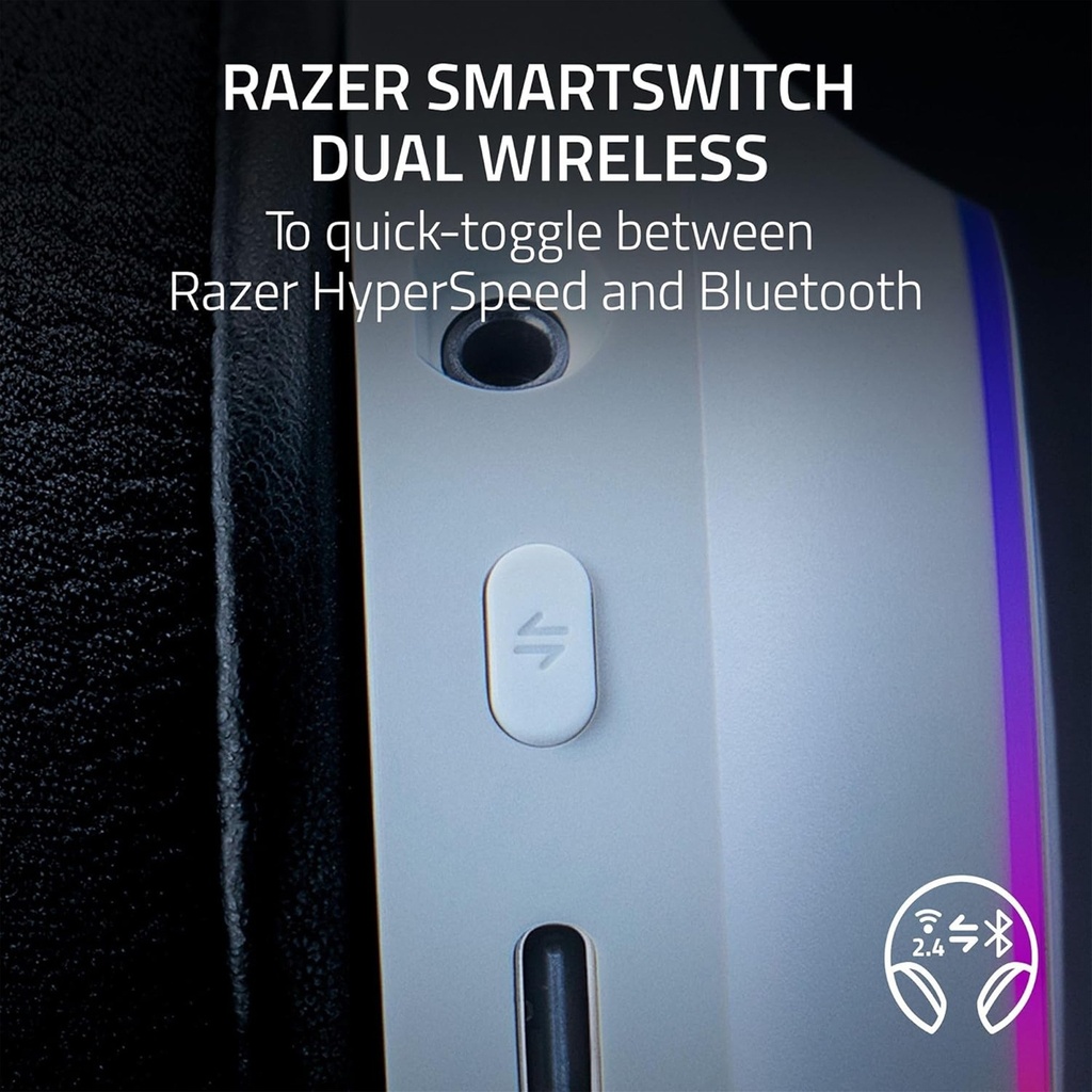 Razer Barracuda X Chroma Wireless Multi-Platform Gaming Headset For PC, Mac, PlayStation, Switch & SmartPhone - White Edition