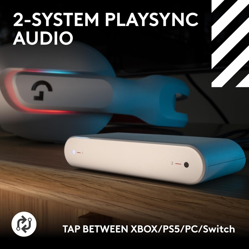 ASTRO A20 X LIGHTSPEED Bluetooth / Wireless Gaming Headset, LIGHTSYNC RGB, and 48 kHz Boom Mic, for PS5, Xbox, Nintendo Switch/Switch 2 and PC with 2-System PLAYSYNC Audio - White