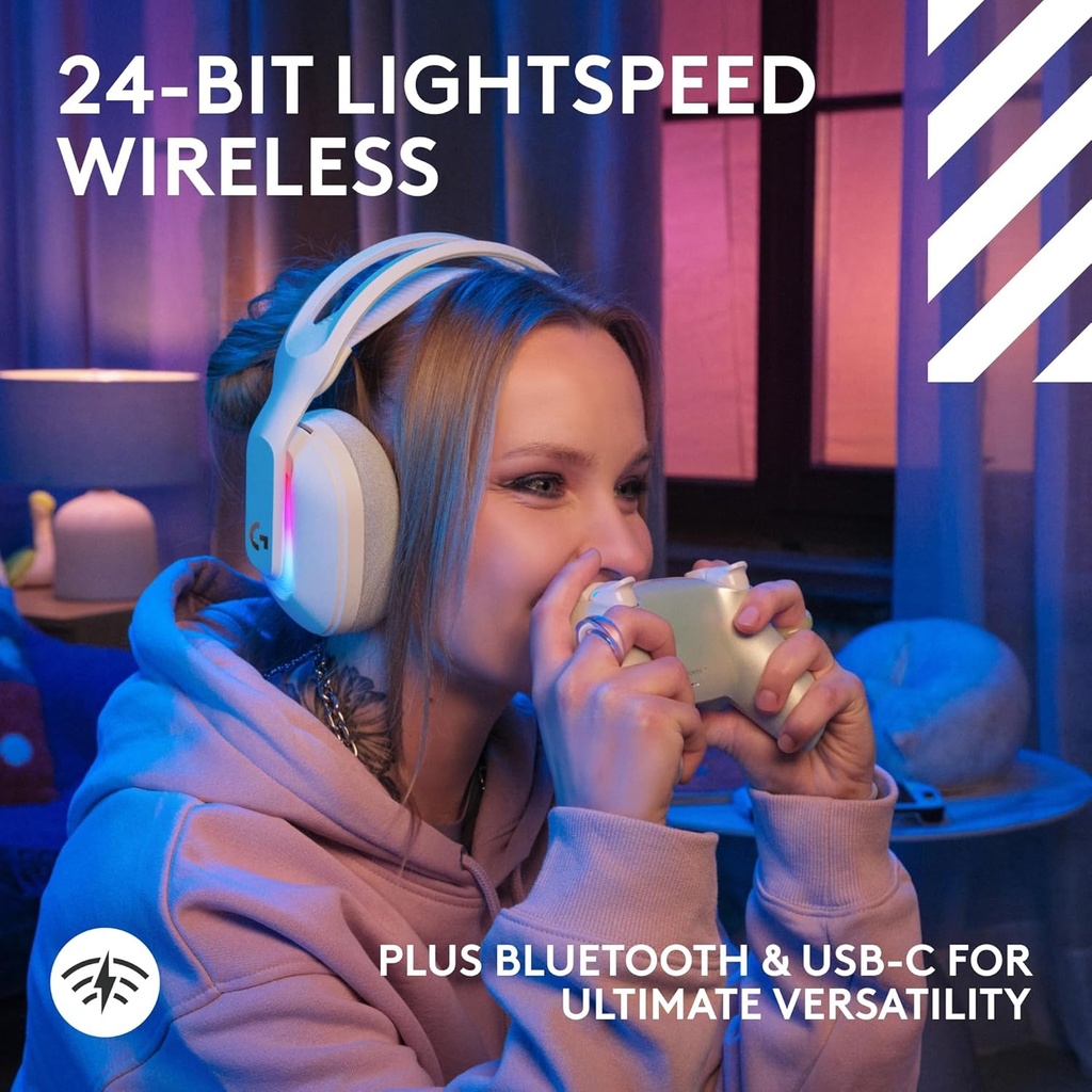 ASTRO A20 X LIGHTSPEED Bluetooth / Wireless Gaming Headset, LIGHTSYNC RGB, and 48 kHz Boom Mic, for PS5, Xbox, Nintendo Switch/Switch 2 and PC with 2-System PLAYSYNC Audio - White