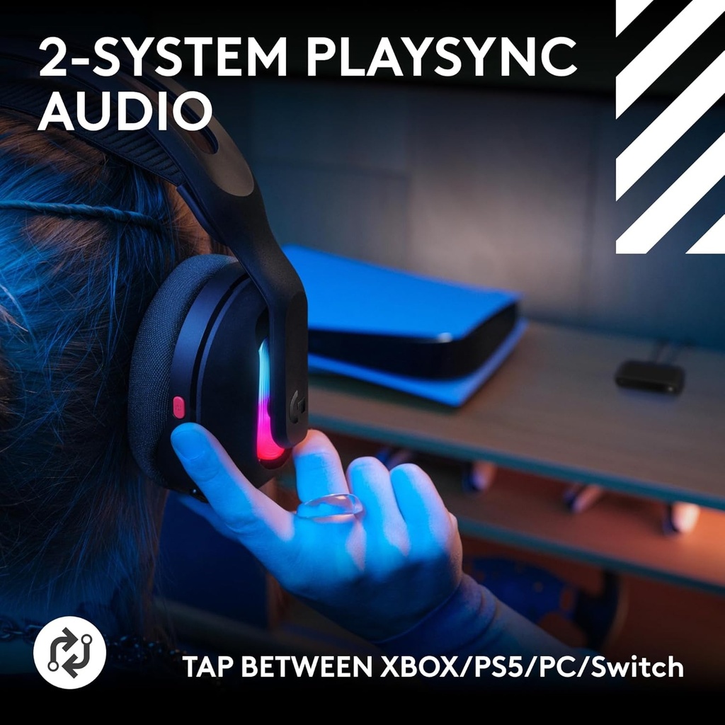 ASTRO A20 X LIGHTSPEED Bluetooth / Wireless Gaming Headset, LIGHTSYNC RGB, and 48 kHz Boom Mic, for PS5, Xbox, Nintendo Switch/Switch 2 and PC with 2-System PLAYSYNC Audio - Black