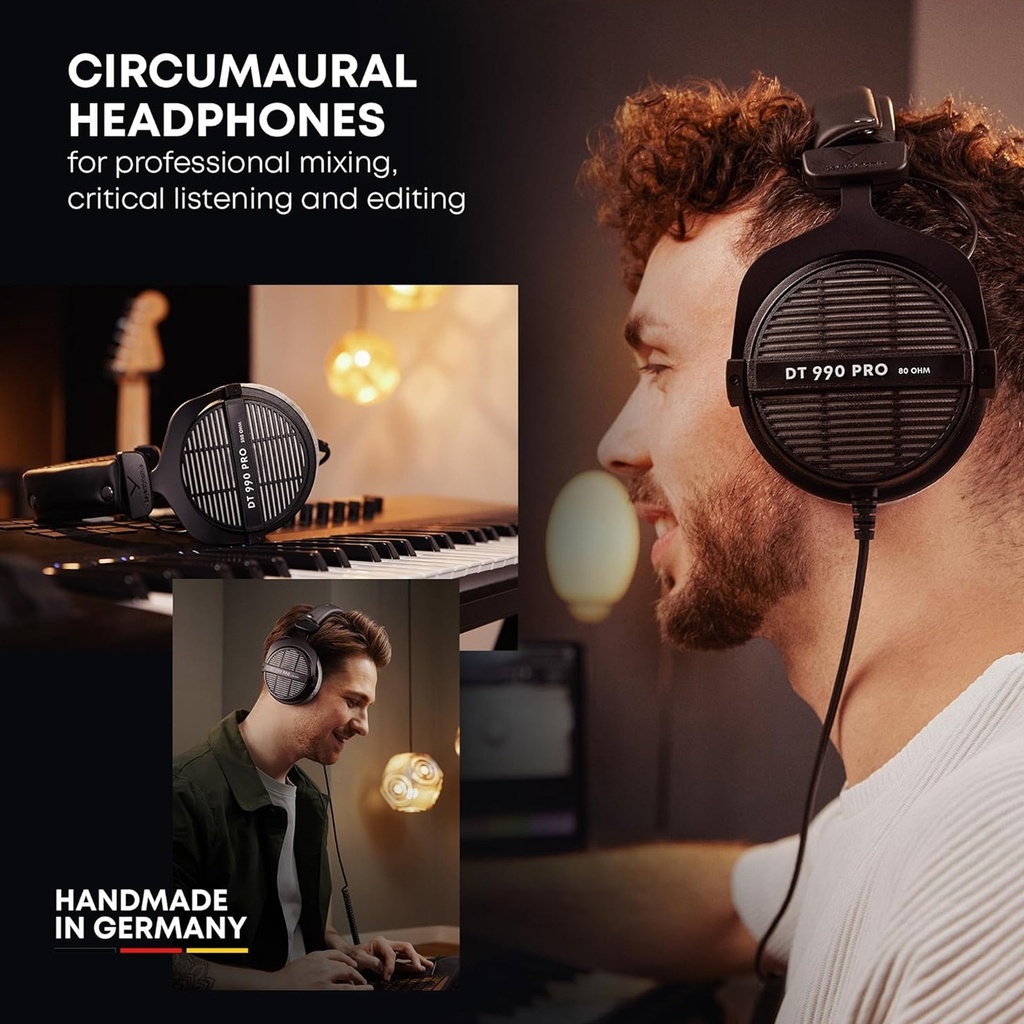 Beyerdynamic DT 990 PRO 250 OHMS Over-Ear Studio Headphones For Mixing, Mastering & Editing (Made in Germany) - Gray