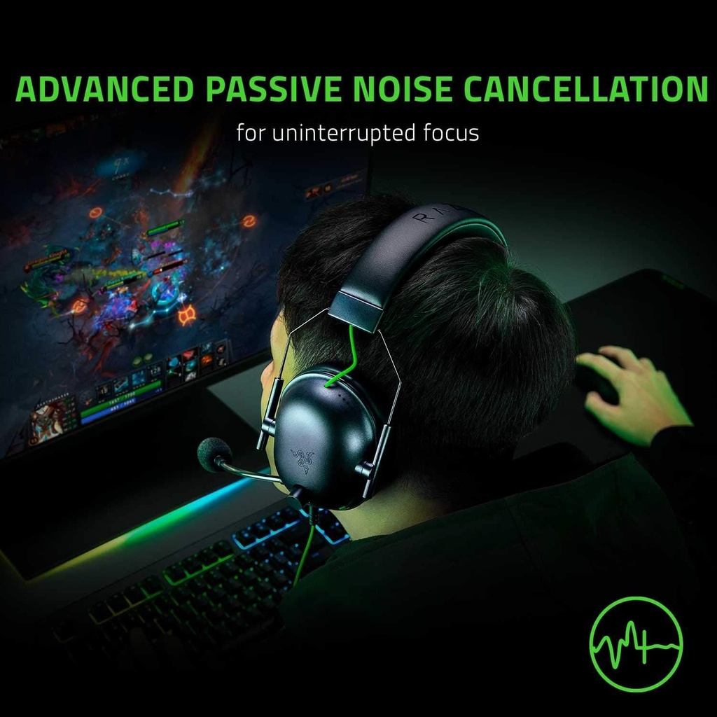 Razer BlackShark V2 X Gaming Headset, 7.1 Surround Sound, 50mm Drivers, Memory Foam Cushion, For PC, PS4, PS5, Switch, Wried 3.5mm Audio Jack, Black | RZ04-03240100-R3U1