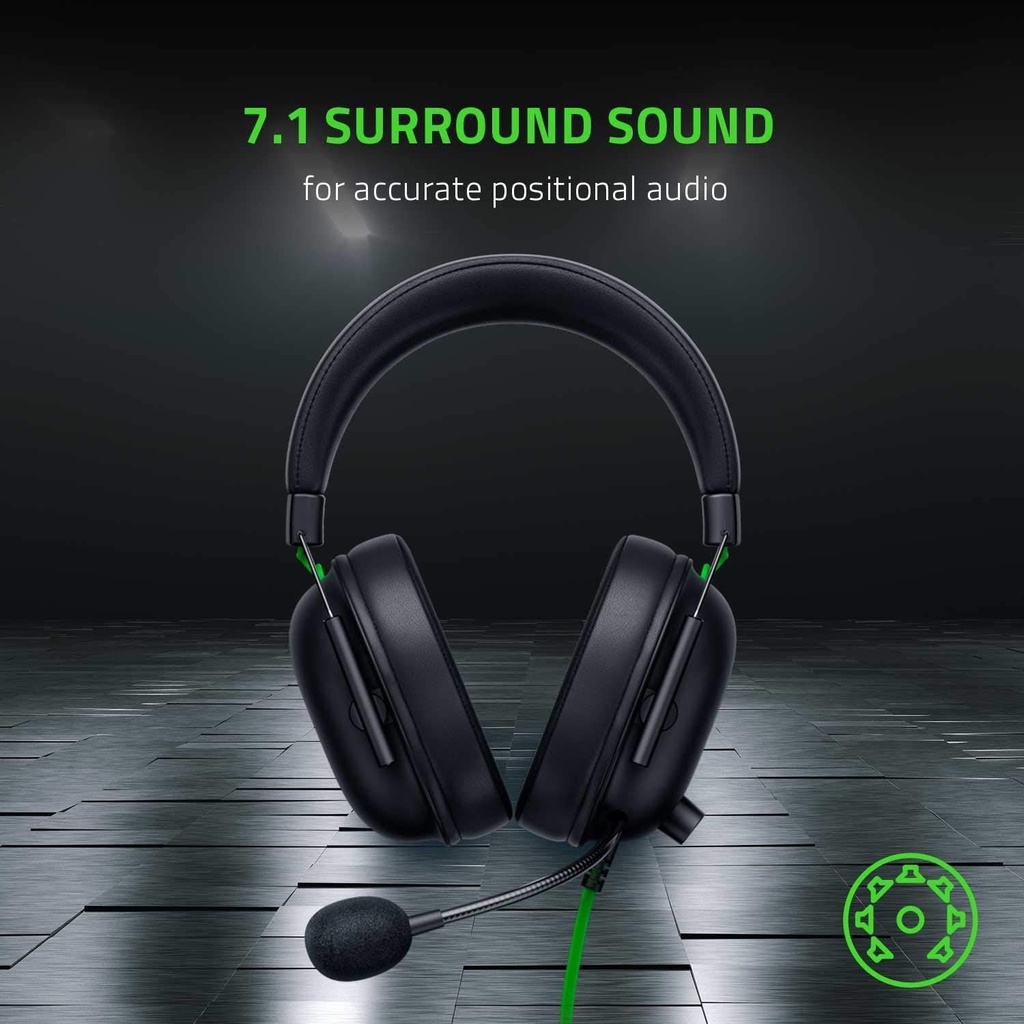 Razer BlackShark V2 X Gaming Headset, 7.1 Surround Sound, 50mm Drivers, Memory Foam Cushion, For PC, PS4, PS5, Switch, Wried 3.5mm Audio Jack, Black | RZ04-03240100-R3U1